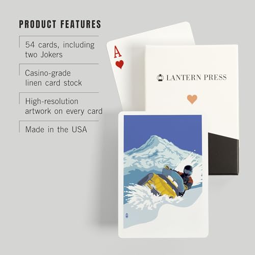 Lantern Press Snowmobile, 52 cartas tamaño póker miniatura 3