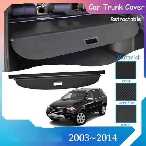 Cortina retráctil maletero Volvo XC90 2003-2014 en cuero negro para carga 3