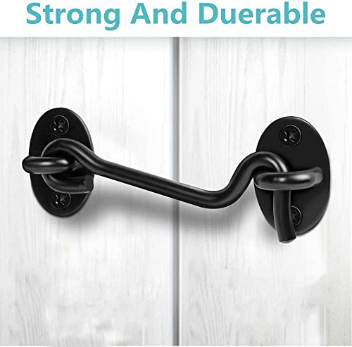 Aiptosy 2 Pack 6'' Barn Door Lock Heavy Duty Solid Thicken Stainless Steel Gate Latch, Cabin Hooks And Eye Latch With Mounting Screws. Best For Window, Cabin Hooks, Sliding Door, Bedroom, Bathroom #TOP2