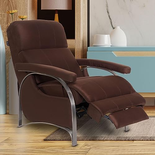 Image of Recliners India Single Seater Pushback Recliner Sofa | 3 Modes of Comfort | 645 Pushback Recliner Chair | Cushion Armrest | Living Room Recliner Sofa | 1-Year Manufacturer Warranty | Colour- Brown