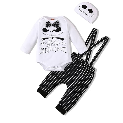 Image of VINUOKER Baby Boy Halloween Clothes Infant My First Halloween Outfit,Baby Boy Nightmare Before Bedtime Outfits