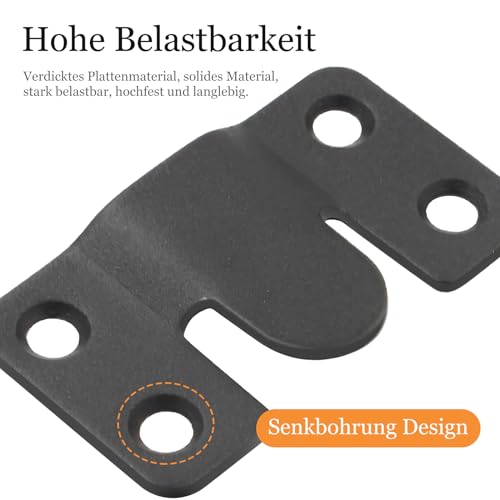 TONAUP Picture Frame Hanger, 10 Pieces Flush-Mounted Concealed Bracket Heavy Duty Interlocking Picture Hanger, Stainless Steel Furniture Connector Hook for Photo Picture Mirror Wall Mount - Image 2