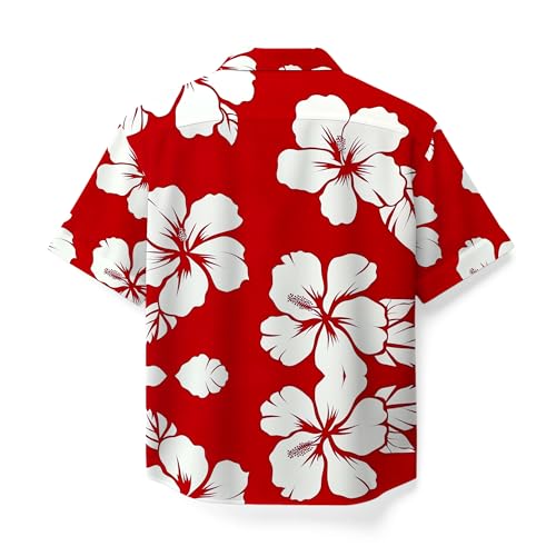 Image of Men's Floral Button-Down Shirt, Cotton Blend Stretchable, Casual Printed Striped Stylish Shirt