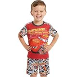 Disney Cars Pijama Niño y Bebe, 2-7 Años, Conjunto de Pijamas Niños Verano Manga Corta, Ropa de Dormir Transpirable, Lightning Mcqueen (3-4 Años, Rojo/Multi Cars, 1 Paquete)