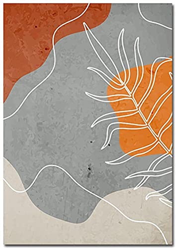 YHJK Art Poster Plant Muurkunst Muurschildering Abstracte Plant Poster Schilderij Moderne Bloemenprint Huis Woonkamer… - Afbeelding 4