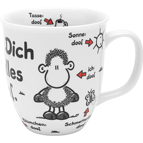 Sheepworld Tasse \"Ohne Dich ist alles doof\" | Porzellan, 40 cl | Tasse für Kaffee und Tee, Tasse mit Spruch | 48125