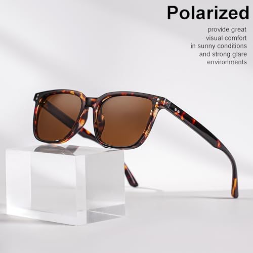Image of Gleyemor Polarized Mens Square Sunglasses UV400 Protection Sun Glasses