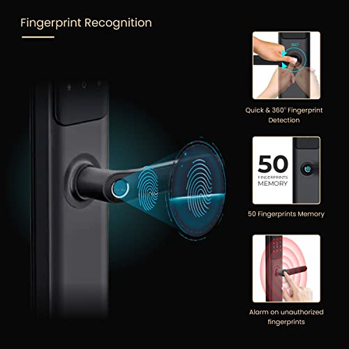 Image of Dorphin D2 Smart Lock Digital Door Lock with Video Intercom, Inbuilt Wi-Fi for Remote Unlock Using App, Fingerprint, RFID Card, PIN, Manual Key 3 Years onsite Warranty