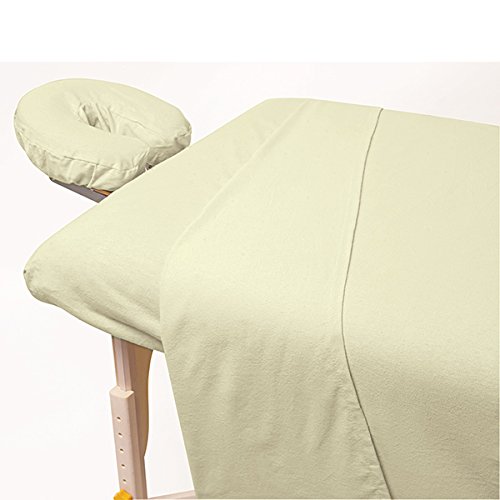 ForPro Premium Flannel Flat Sheet for Massage Tables, Ultra-Light, Stain and Wrinkle-Resistant, 63" W x 100" L, Natural