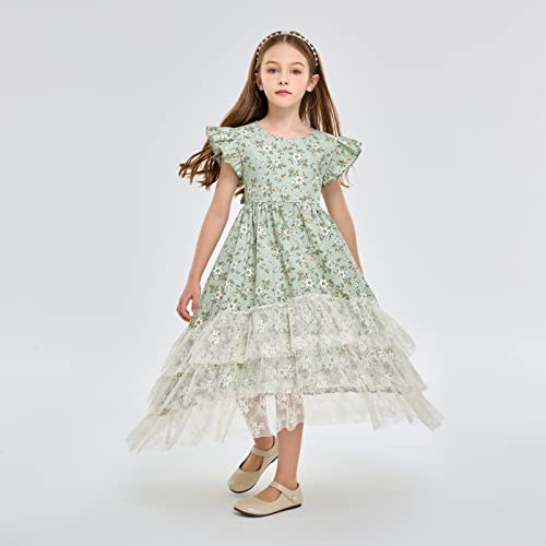 Girls Maxi Dress Summer Girl Dresses Girls Floral Boho Dress Tea Party Long Cotton High Low Lace Dresses2