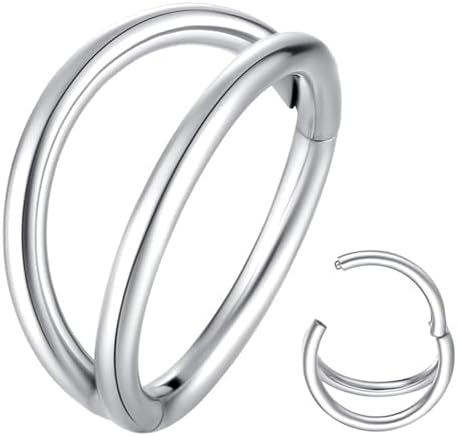 Popuhoops Triple anneau de nez en acier chirurgical 316L - Anneaux