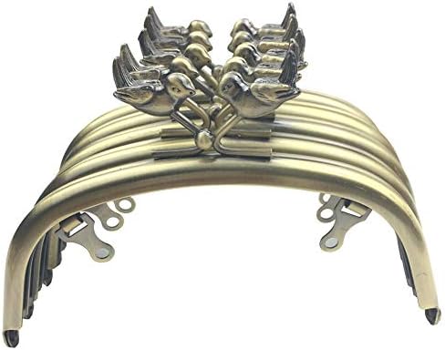 GuoFa 10pcs Purse Frame Coins 4.9"/12.5CM A Pair of Birds Handbag Handle Metal Kiss Clasp Bag Accessories Bronze