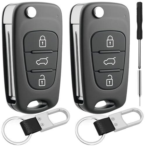 2 Pièces Coque Clé de Voiture-3 Boutons de Télécommande Cle Boîtier Clef de Remplacement Compatible avec Hyundai i10 i20 i30 ix20 ix35 et Kia Ceed Soul Sportage Venga Rio Picanto Accessoire Clé Auto