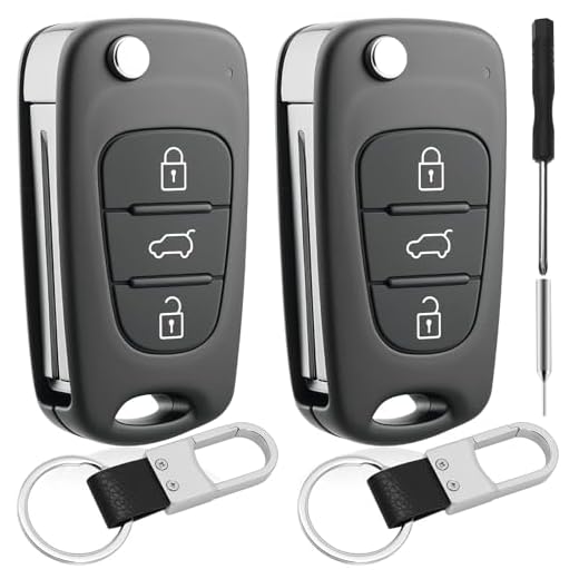 2 Stück Auto Schlüsselgehäuse Kompatibel mit Hyundai i10 i20 i30 ix20 ix35 und Kia Ceed Soul Sportage Rio Picanto Venga Autoschlüssel Gehäuse für 3 Tasten Fernbedienung Funkschlüssel Klapp Schlüssel