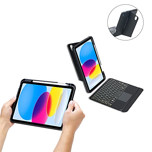 ZOMUN Capa de teclado com retroiluminação Bluetooth para iPad 10ª geração de 10,9 polegadas, retroil