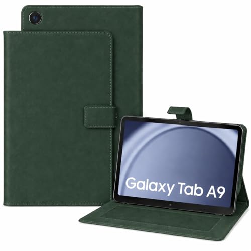 Image of Cover for Samsung Galaxy Tab A9 8.7 Inch, Leather Flip Stand Case, Stand Function, Professional Theme [SM-X110 /X115 /X117] (Green)
