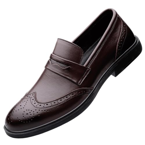 Dress Formal Shoes for Mens Faux Leather Working Slip-on Round Toe Wedding Non Slip Shoe