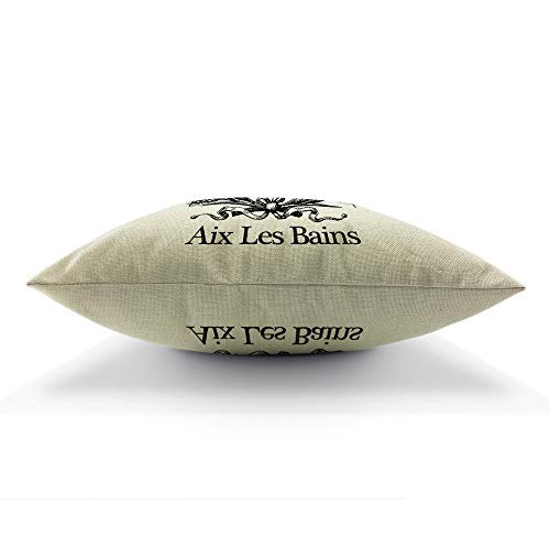 Ekobla Throw Pillow Cover Grains Aix Les Bains Hand Drawn Letter Rustic Farm Wheat French Sack Burlap Rectangular Throw Pillow Covers For Couch Sofa Home Decor Cotton Linen 12X20 Inch #TOP4