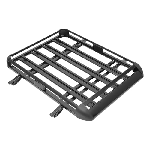 Baca Coche Universal, Cesta de Aluminio, para Camionetas y Todoterrenos, 127 x 97 cm, Color Negro