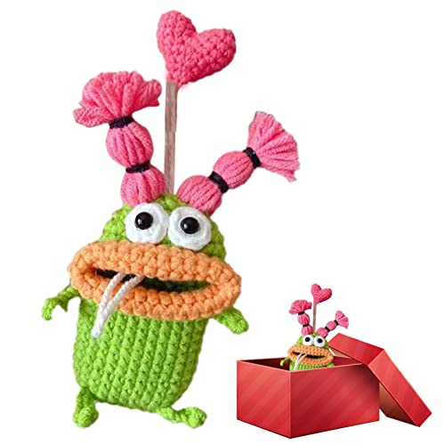 Eayoly Cartoon ausziehbares Schlüsseletui | Süße Wurst Mund häkeln Autoschlüssel Hider | Wurstmaul handgefertigte Schlüsseltasche für Autoschlüssel Halter Schlüsselanhänger Fahrzeugschutz Zubehör