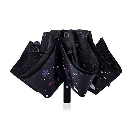 Image of Inverted Umbrella Double Layer Automatic Folding Reserve Umbrella Windproof UV Protection for Rain Car Travel Outdoor Men Women