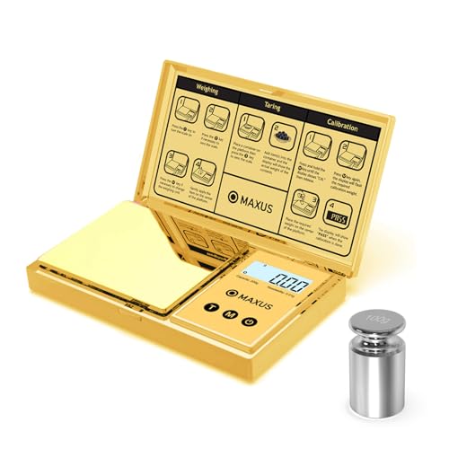 Báscula digital MAXUS 200g x 0.01g con pesas de 100g miniatura 1