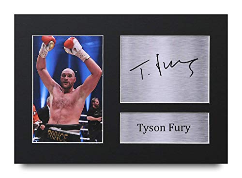 HWC Trading Tyson Fury A4 Senza Cornice Firmato Regalo Visualizzazione delle Foto Print Immagine Autografo Stampato per Gli Appassionati di Boxe