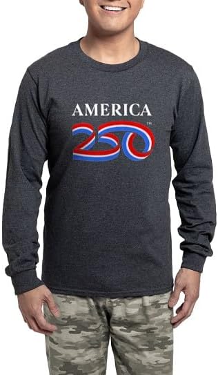 CafePress America250: White Vertical Logo Men's Dark Long Sleeve Pajamas