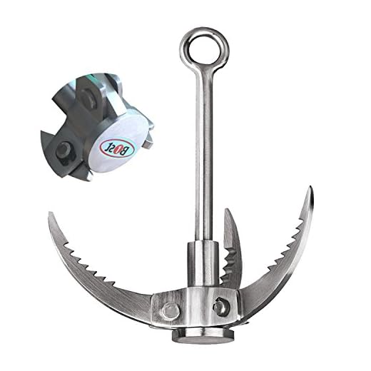 B1ST Grappling Hook Upgraded with 3 Folding Sawtooth Claws Lightweight Collapsible SUS304 Spring Steels Anchor Outdoor Gravity Load 380Kg for Climbing, Hiking, or Tree Limb Removal