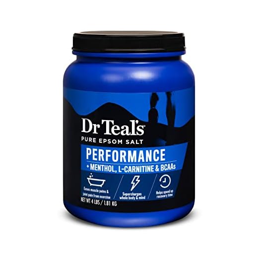 Dr Teal's Pure Epsom Salt, Performance Soak with Menthol, L-Carnitine, & BCAAs, 4 lbs