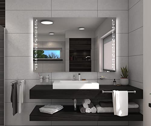 Miroir LED salle de bain à piles grand format rétroéclairé mural - 6
