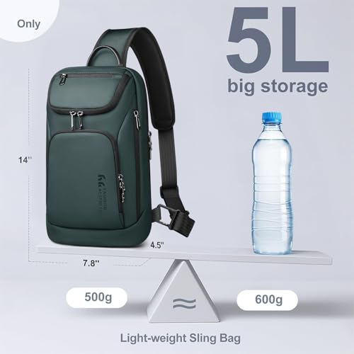 Image of hk Sling Bag for Man, Waterproof Utility Crossbody Bag
