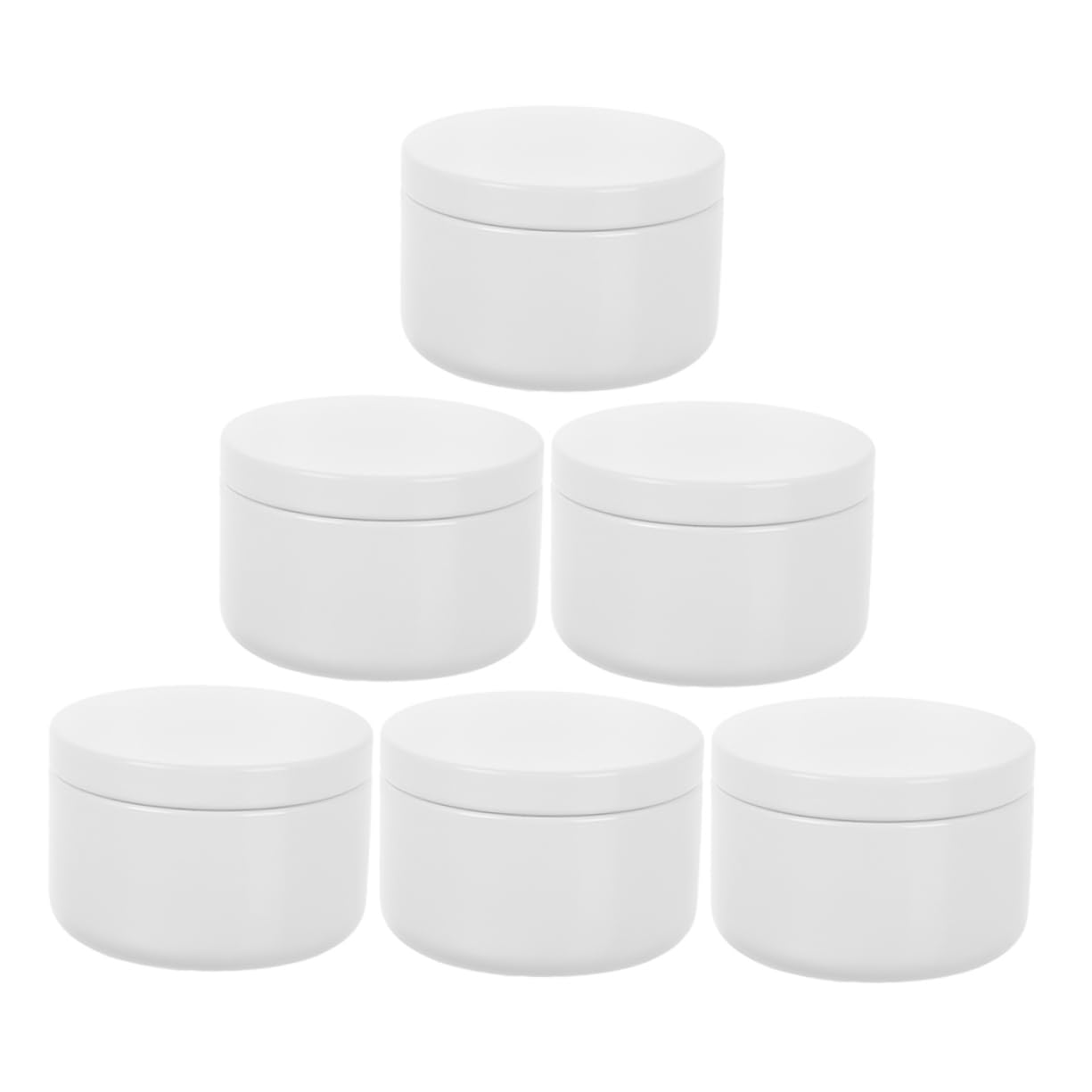NIYANGLE 6pcs White Round Metal Tins for Storage Leakproof Aluminum Containers for Candle Making and Fragrance Practical Design for Home and Spa Use