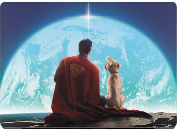 Skinit Decal Laptop Skin Compatible with MacBook Pro 14in (2021-24) - Officially Licensed Superman 2025 Superman & Krypto Watch The Earth Design