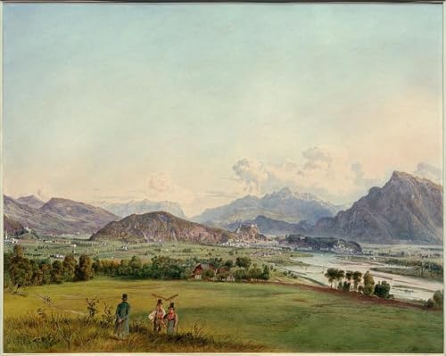 Vue de Salzbourg par Rudolf Von Alt pour Créer une Ambiance Apaisante dans le Salon