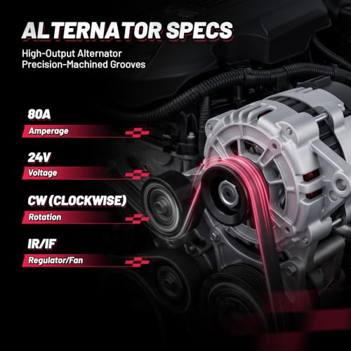 Image of BDFHYK 80A Alternator for Mercedes-Benz Unimog U-500 6.4L 2001-2003, 12387N