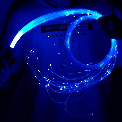 Image of AKEPO Fiber Optic Whip, LED Whip Lights Space Dancing Party Rave Toy 10 Colors 40 Effect Modes for Music Festivals Art Light Shows Stage Carnival