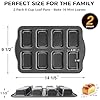 HONGBAKE 2 Pack Mini Loaf Baking Pans 8-Cavity, Nonstick Small Cornbread Pan, Tiny Banana Bread Pan Set, Heavy Duty Brownie TIn, Dark Grey
