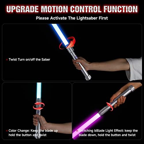 X-TREXSABER Smooth Swing Light Saber Heavy Dueling Light Sabers with 10 Sound Fonts,12 RGB Colors Light Swords for Adults Kids Birthday Gift -- Silver