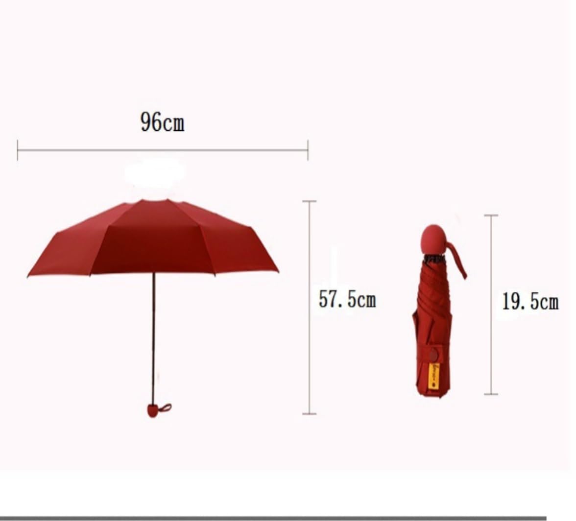XYNSNDB Paraguas Paraguas Paraguas de Lluvia Paraguas Plegables Paraguas de Cinco Pliegues de 8 Huesos Paraguas de Bolsillo pequeño y portátil Protector Solar Paraguas de protección UV Paraguas de