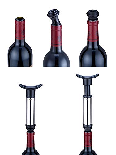 OWO Wine Saver with 4 Vacuum Stoppers, Wine Stopper, Reusable Bottle Sealer Keeps Wine Fresh (Wine saver + 4 stoppers)