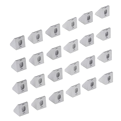 OUNONA 25pcs Aluminum Corner Bracket Extrusion Connector for Industrial Frames Heavy-Duty Joint for Printers and CNC Projects Dull Polish Finish