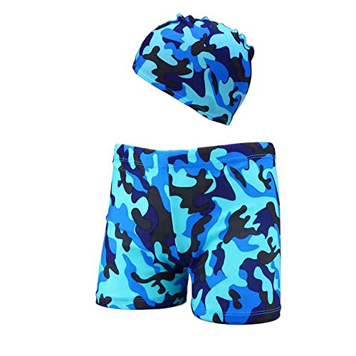 Lazz1on Niños Bañador Bebé Boxer de Natación y Gorros Secado Rápido Traje de Baño 3-12 Años