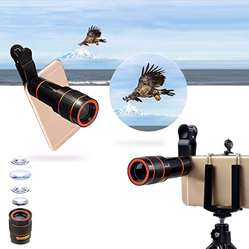 Loijon Câmera do telefone lente hd universal clip-on 12x zoom lente do telescópio celular compatível