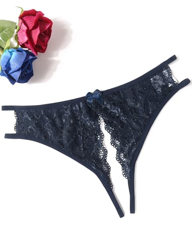 Image of Avidlove Women Lace Panties Sexy Thong Underwear Floral Lace Briefs | Womens sexy panty with Cute Bow Center Low Rise Underwear Mesh Hollow Out G-String 1-4 Pack