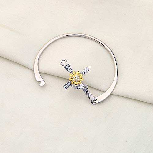 WUSUANED Sunflower Cross Bracelet You Are My Jewelry Inspirational Gift for Women Girls4