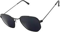 Óculos de Sol Hexagonal Armação em Metal com Case Luxo Proteção UV400 Estilo Retrô Aviador Unissex Feminino Masculino - Cacife Brand