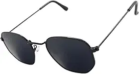 Óculos de Sol Hexagonal Geométrico Original Premium com Case Luxo Proteção UV400 Moda Estilo Classico Retrô Vintage Oldstyle Unissex Feminino Masculino - Cacife Brand