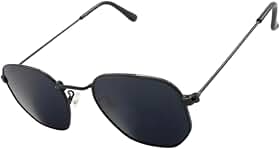 Óculos de Sol Hexagonal Geométrico Original Premium com Case Luxo Proteção UV400 Moda Estilo Classico Retrô Vintage Oldstyle Unissex Feminino Masculino - Cacife Brand