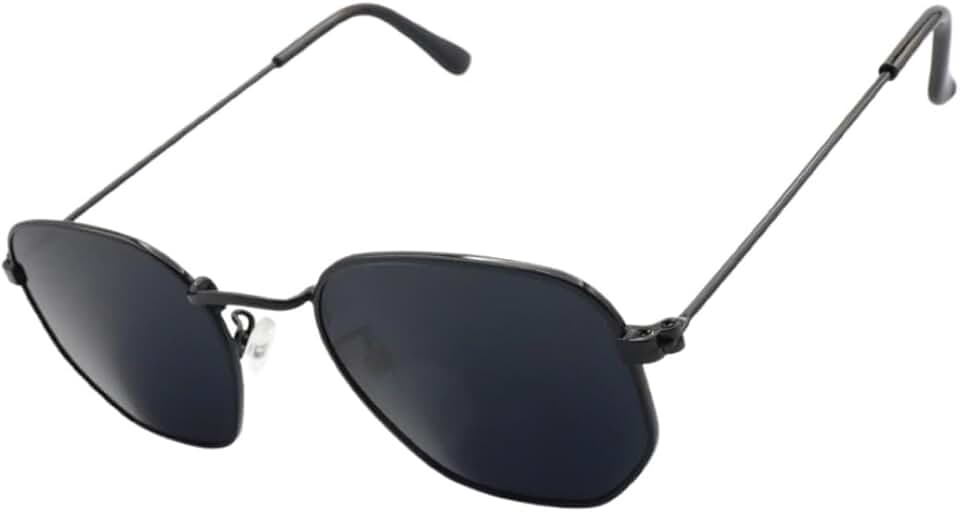 Óculos de Sol Hexagonal Geométrico Original Premium com Case Luxo Proteção UV400 Moda Estilo Classico Retrô Vintage Oldstyle Unissex Feminino Masculino - Cacife Brand